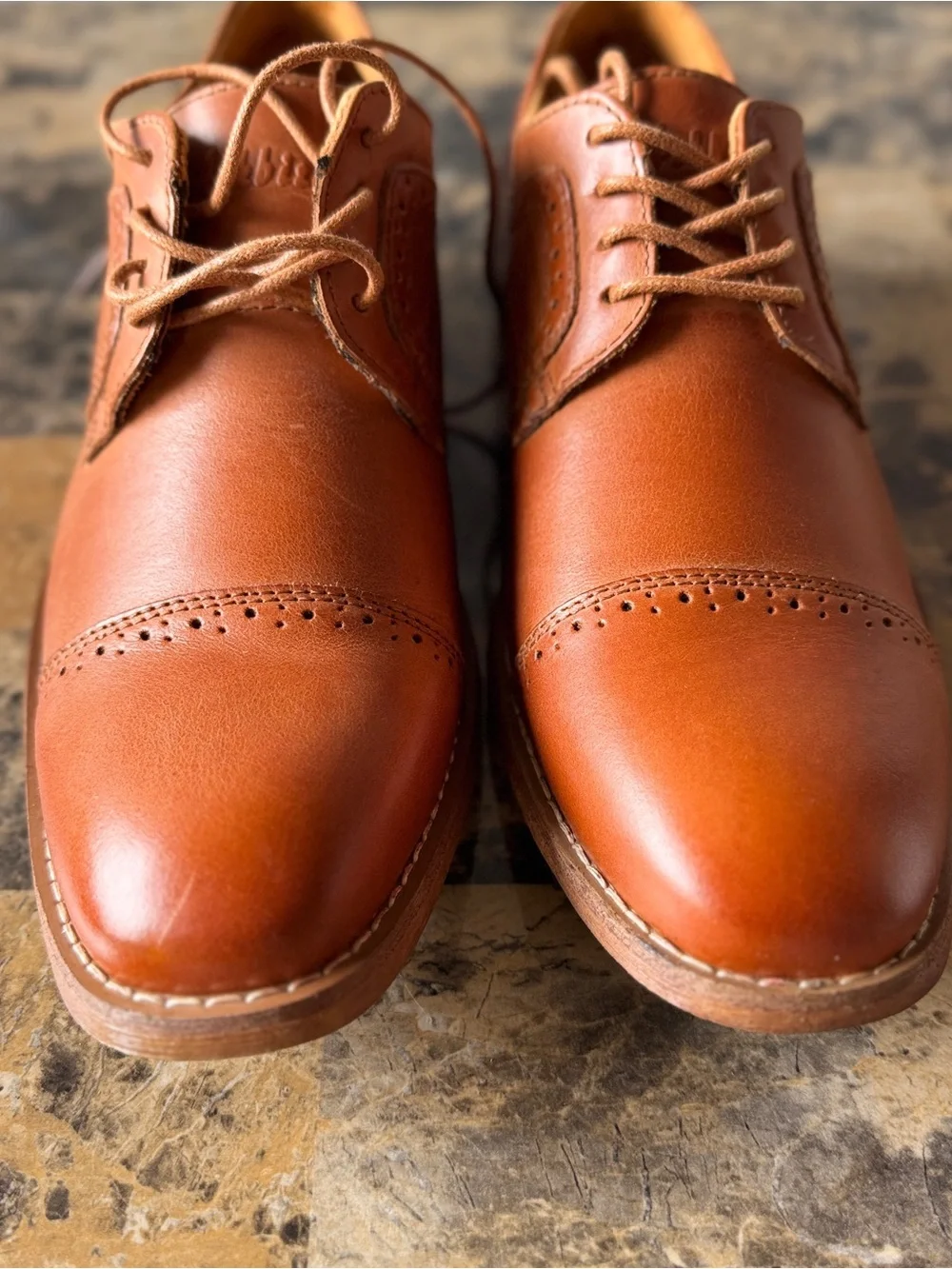 ArkBird Leather Cap-Toe Dress Shoes for Men size 8.5